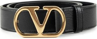 Valentino Garavani Logo-buckle Leather Belt