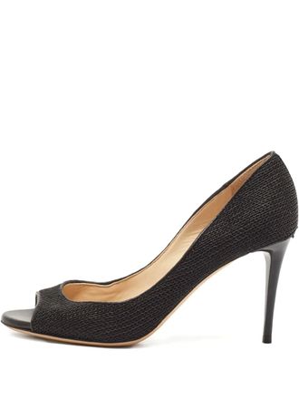 Jimmy Choo London 80mm mesh pumps - women - Calf Leather/Mesh/Calf Leather - 36.5 - Black