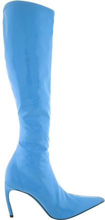 Ferragamo Bri High Patent Stretch Boots, Size 10 B