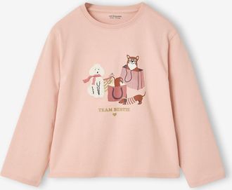 Vertbaudet M&auml;dchen Langarmshirt mit Herzmotiv pudrig rosa