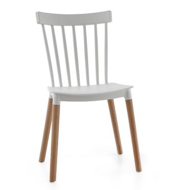 Home Heavenly Home Heavenly - Pack 4 Sillas Comedor Cocina Naomi, Estilo N&oacute;rdico Vintage En Polipropileno Y Patas Madera De Haya. 81x46x52 Color: Blanco