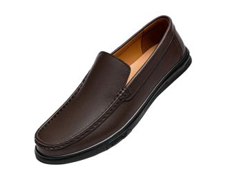 Generic Mens Leather Loafers Slip On Driving Shoes Flat Sole Comfortable Easy On Off Moccasins Business Casual Stylish Footwear for Office Work and Daily Wear