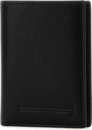 Tom Ford Mens Black Leather Wallet Portafogli
