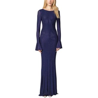 Twentyfourhaitch Algedi Jurk - Dames - Avondkleed - Blauw - M - Pailletten - Kleedjes