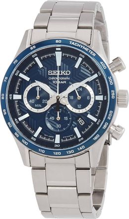 Seiko Chronograph Quartz Blue Dial Mens Watch SSB445P1