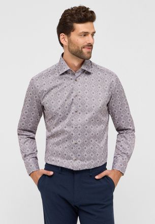 Eterna Langarmhemd ETERNA MODERN FIT, Herren, Gr. 46, Normalgr&ouml;ssen, braun, Twill, 100% cotton, tailliert, Manschette, Hemden Langarmhemd, NON IRON (b&uuml;gelfre