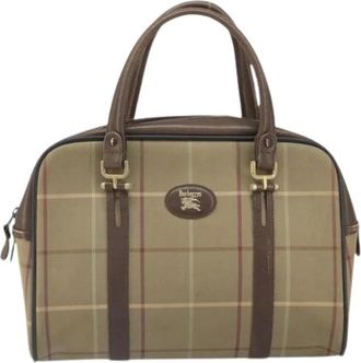 Burberry Pre-owned Handbags, female, Beige, Size: ONE SIZE Pre-owned Canvas Handbag