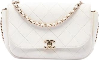 Chanel Pre-owned Vintage Crossbody Bag - Dames - Vintage Schoudertas - Wit - ONE Size - Leer - Vintage