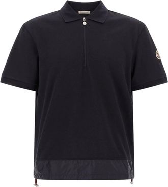 Moncler Polo Shirt - Heren - Polos - Blauw - L - Katoen - Tops