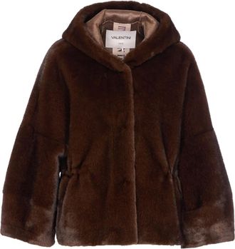 VALENTINI 1972 hooded button-fastening jacket - Brown