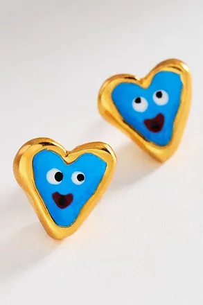 10 Decoart Art Gigglers Heart Post Earrings