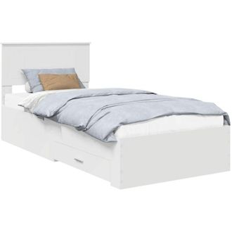 vidaXL Bed Frame with Headboard White 90 x 190 cm Engineered Wood vidaXL