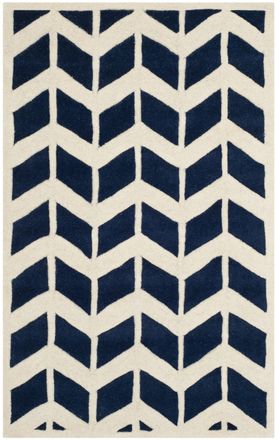 Safavieh Alfombra lana blu scuro/neutrale 122 x 183 cm