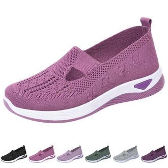 Generic Womens Comfort Walking Shoes, Woven Lightweight Breathable Orthopedic Sneakers with Soft Sole, Arch Support and Stretch Fit