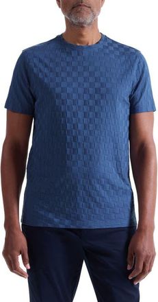 Bugatchi Geo Textured Cotton T-Shirt in Cobalt at Nordstrom, Size Xx-Large