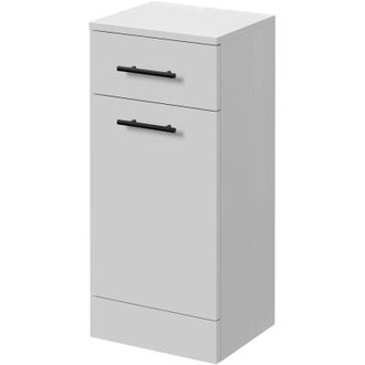 Alexander James Alexander James Gloss White 350mm x 300mm Laundry Basket - 350mm - Matt Black 96mm Knurled Bar Handle