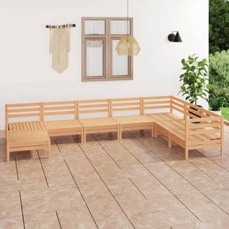 vidaXL Juego De Muebles De Jard&iacute;n 8 Piezas Madera Maciza De Pino Vidaxl