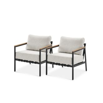 Castlery Beige Outdoor Lounge Chair, Set of 2 | Sorrento by Castlery