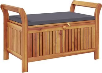 vidaXL Vidaxl - Banco Almacenaje Jard&iacute;n Con Coj&iacute;n Madera Maciza De Acacia 91 Cm