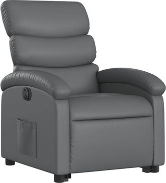 vidaXL Vidaxl - Sill&oacute;n Reclinable Elevable El&eacute;ctrico De Cuero Sint&eacute;tico Gris