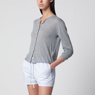 Dunst Cardigan grigio m&eacute;lange in misto cotone
