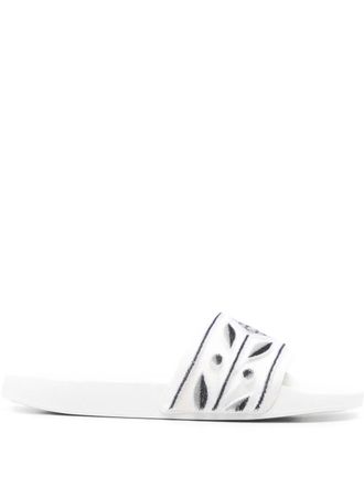 Casablanca embroidery pool slide - Bianco