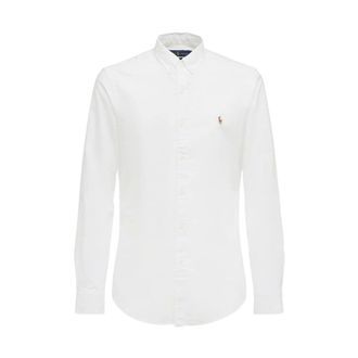 Polo Ralph Lauren Formal Shirts, male, White, Size: XL Slim Fit Oxford Shirt