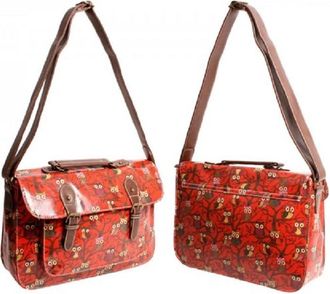 Generic Womens Owl print Satchel bag Handbag Ladies Shoulder Cross body bag durable travel bag (Red)