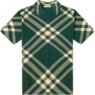 Burberry Check Wool Blend Polo Shirt, Size X-Small