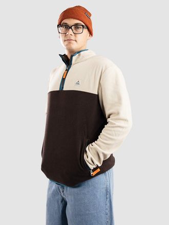 Passenger Set Off Recycled Polar 1/4 Zip Half-Zip Fleece Trui bruin