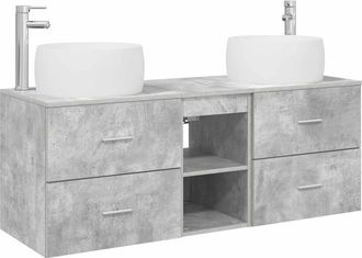 vidaXL Juego De Muebles De Ba&ntilde;o 3 Uds. Gris Hormig&oacute;n Vidaxl