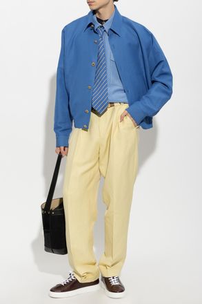 Versace Jacket With Collar, Mens, Blue