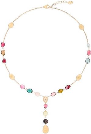 Marco Bicego Lunaria Tourmaline & Pavé Diamond Y-Necklace in Gold at Nordstrom, Size 16.5