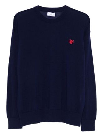 Family Fir$t Milano heart-motif crew-neck sweater - men - Merino - L - Blue