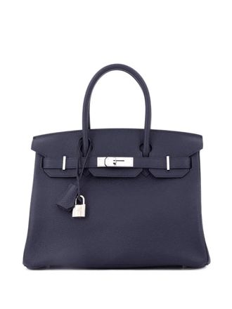 Herm&egrave;s Birkin Blue Togo 30 shopper met palladium hardware - Blauw