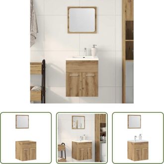 vidaXL Armadi da bagno - Set Mobili da Bagno 2 pz Rovere Artigianale Legno Multistrato