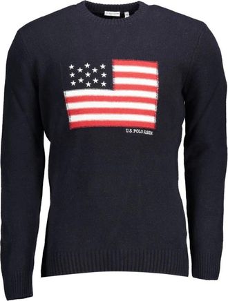 U.S.Polo Association Wollen Trui - Heren - Ronde hals truien - Blauw - 2XL - Wol - Truien & Vesten