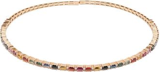 Suzanne Kalan Choker in oro giallo 18 carati con zaffiri arcobaleno