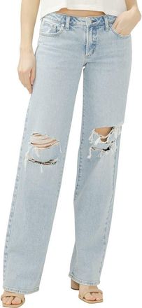 Silver Jeans Co Loose & Low Baggy Fit Jeans in Barefoot at Nordstrom, Size 25