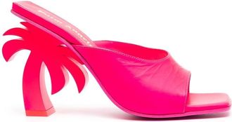 Palm Angels Palm square-toe sandals - women - Calf Leather/Calf Leather/Calf Leather - 36 - Pink