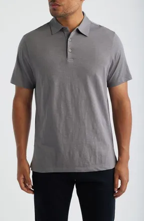 Robert Barakett Brightwood Slub Cotton Polo in Slate at Nordstrom, Size Xx-Large