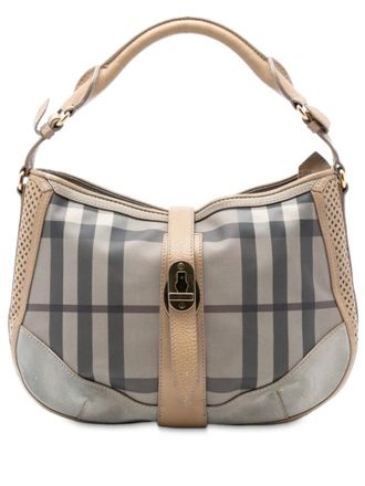 Burberry 2000-2017 Smoke Check Coated Canvas Bartow hobo bag - Grey