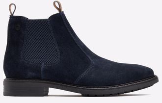 Base London Nelson LEATHER Mens - Navy - Size UK 12