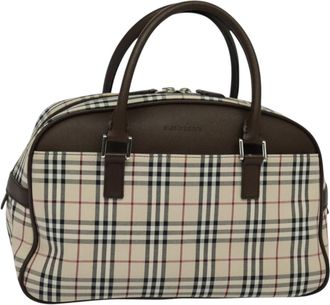 Burberry Nova Check Beige Canvas Tote Bag (Pre-Owned)