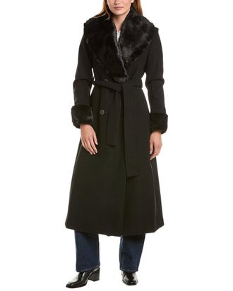 Via Spiga Double-Breasted Belted Coat