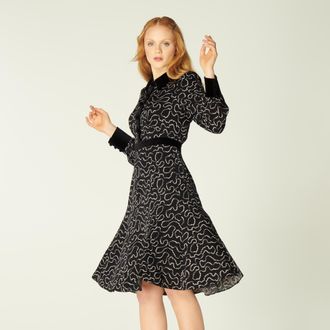 L.k. Bennett Womens Anais Dress, Black/Cream - Size 12 UK