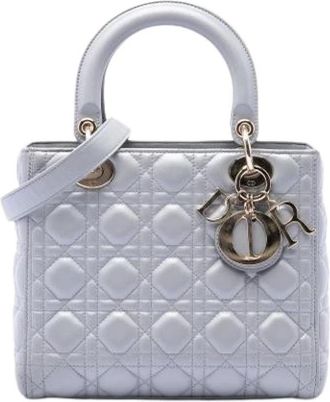 Dior Pre-owned Lady Dior Handbag - Dames - Vintage Handtas - Grijs - ONE Size - Leer - Vintage