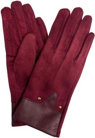 MARCUS ADLER Studded Faux Suede Gloves in Burgundy at Nordstrom Rack