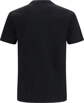 Versace Logo-Embroidered Cotton T-Shirt - Black