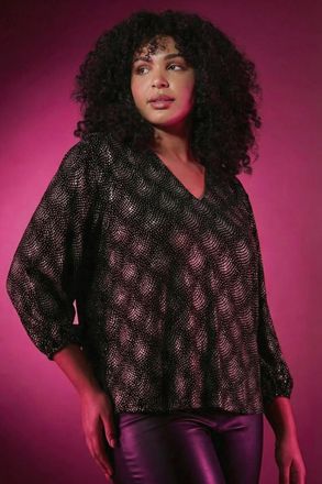 Roman Glitter Sparkle Tunic Top